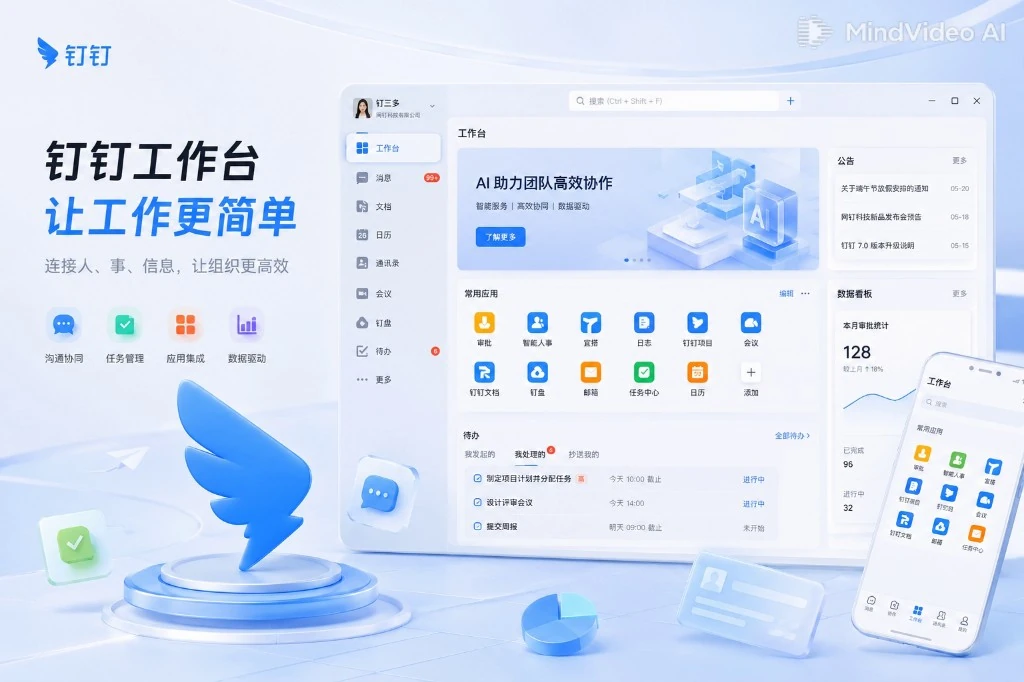 钉钉AI9.0智能办公平台电脑端界面